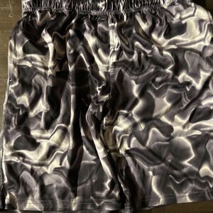 Black and Gray Patterned Shorts